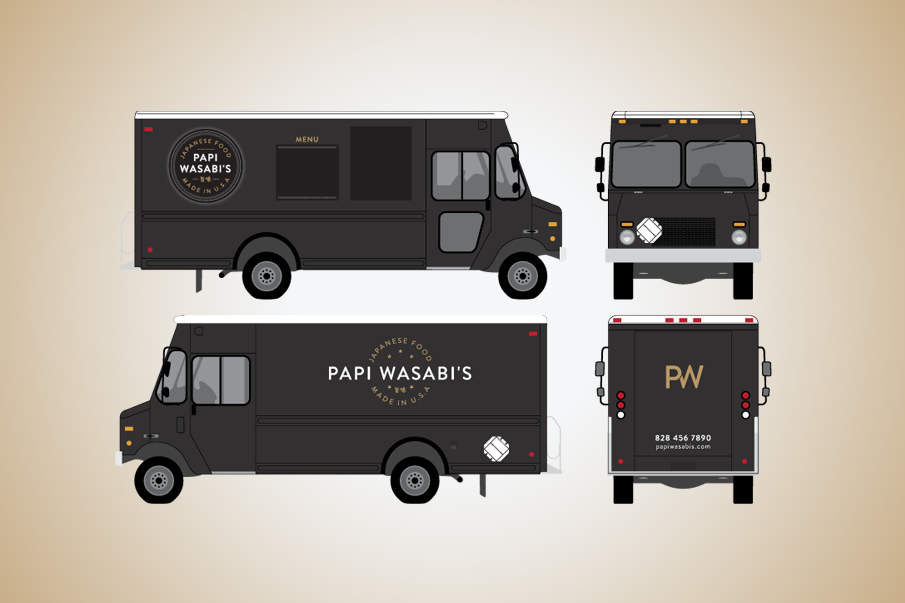 Papi Wasabi Logo & Truck Graphics Israel Hill